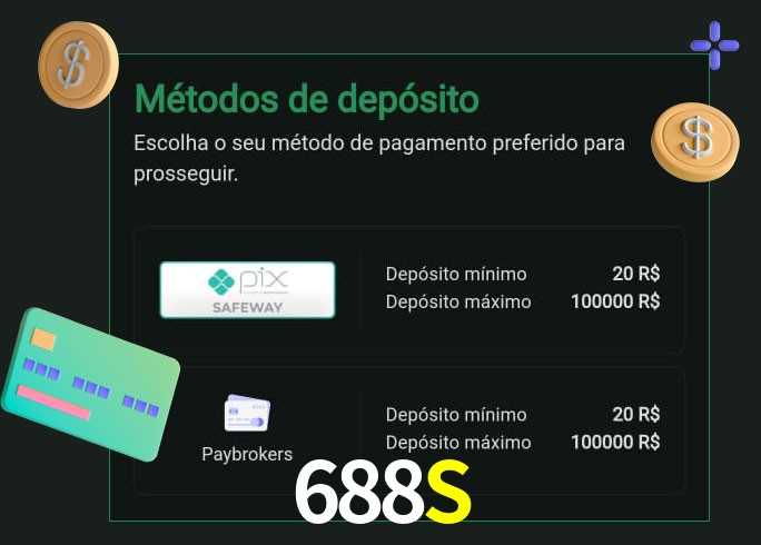 O cassino 688S oferece uma grande variedade de métodos de pagamento